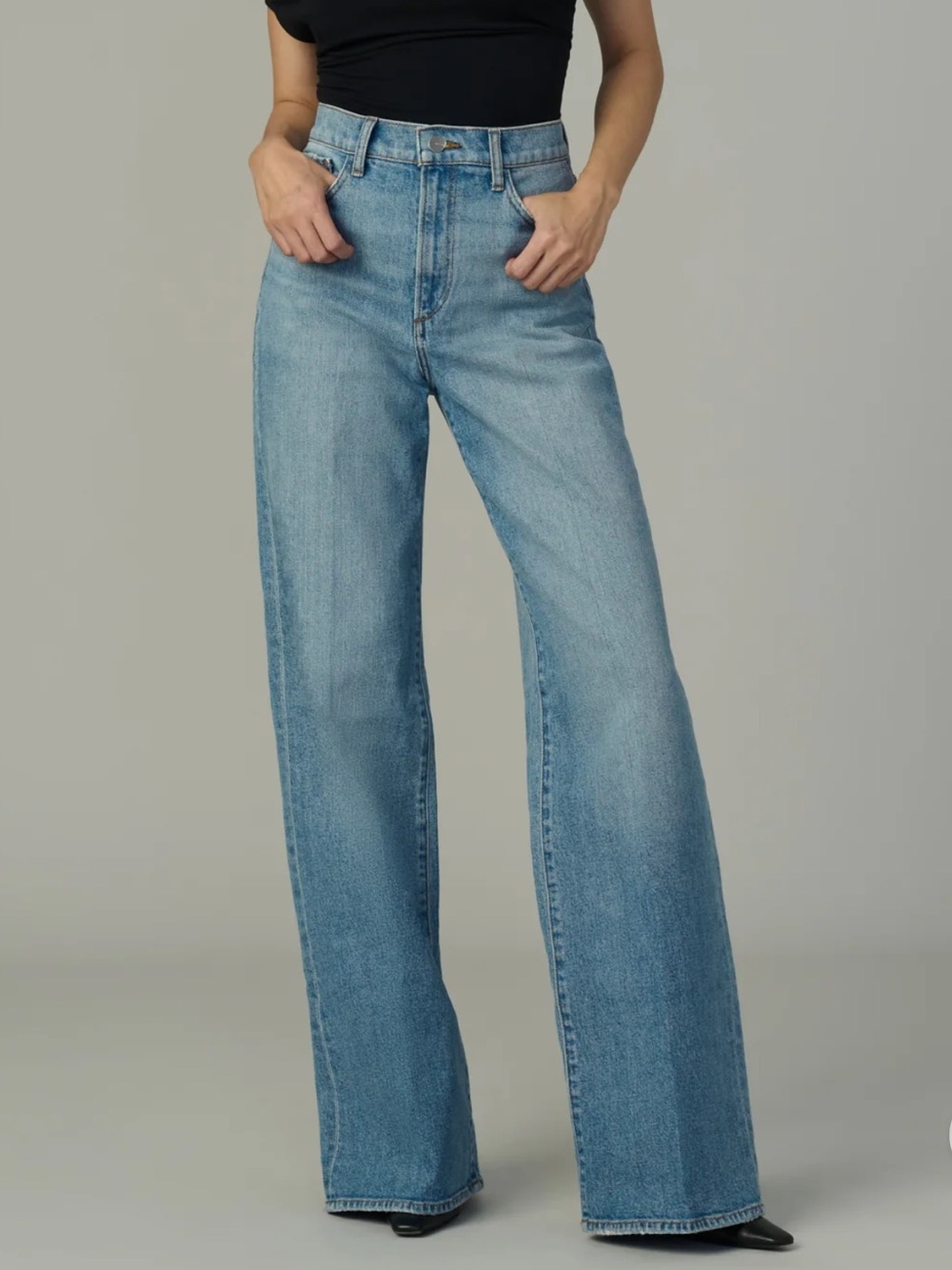 JOE'S The Mia Petite Wide Leg High Rise Riveting Jean--NWT--32